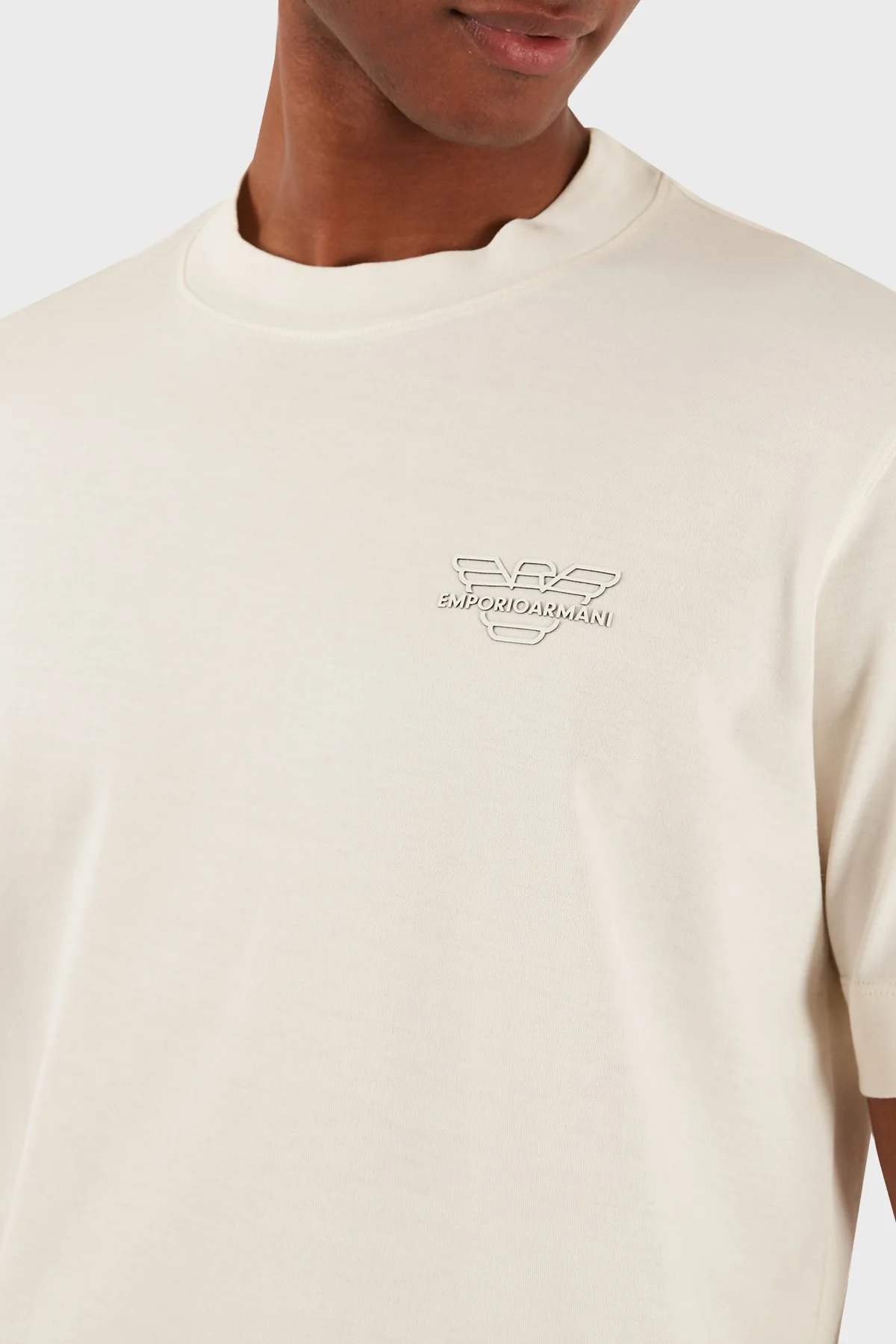 Emporio Armani Bisiklet Yaka % 100 Pamuk Regular Fit Erkek T Shirt 3D1TH3 1JOCZ 01A6 Ekru - 6