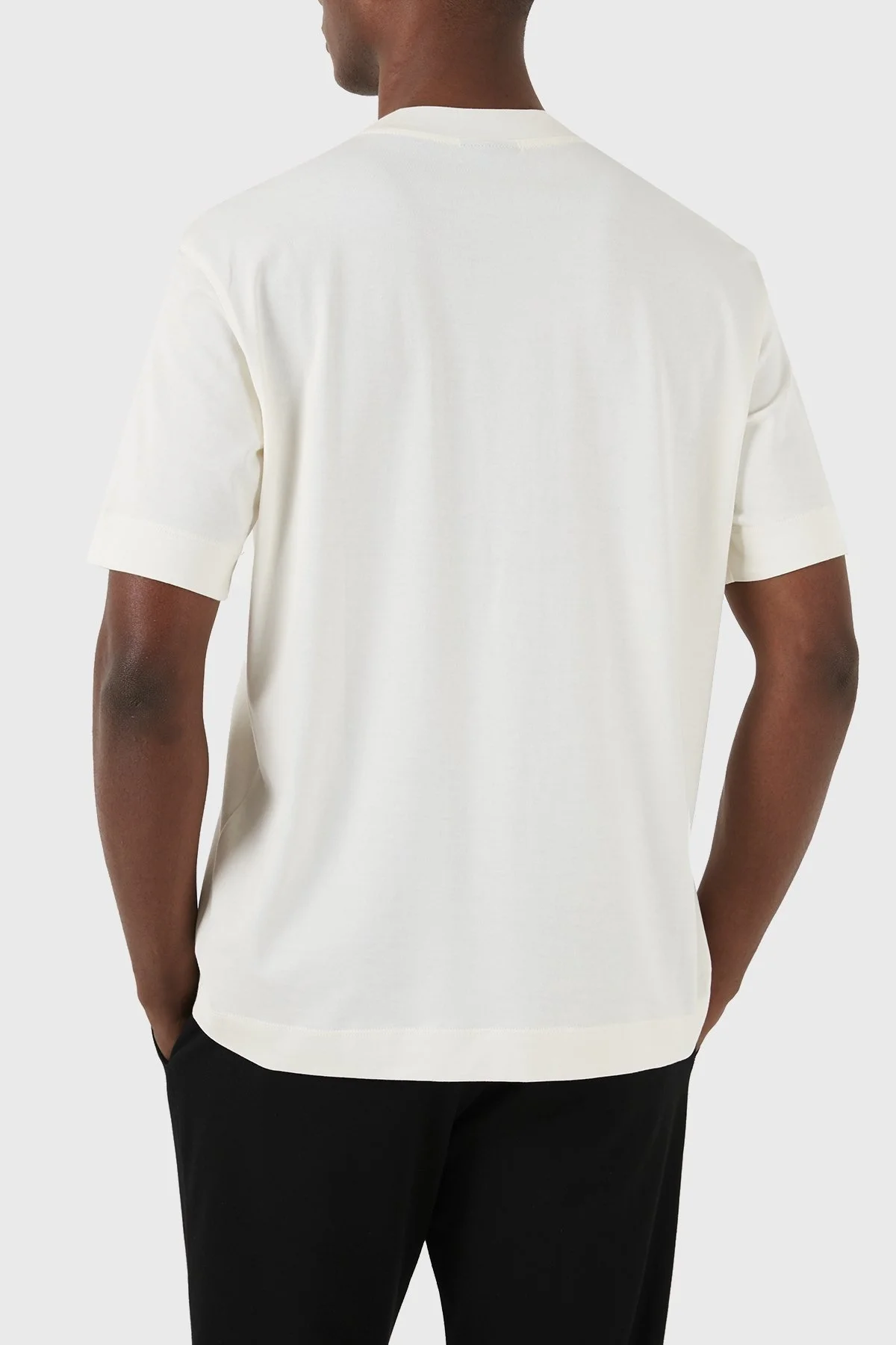 Emporio Armani Bisiklet Yaka % 100 Pamuk Regular Fit Erkek T Shirt 3D1TH3 1JOCZ 01A7 EKRU - 3