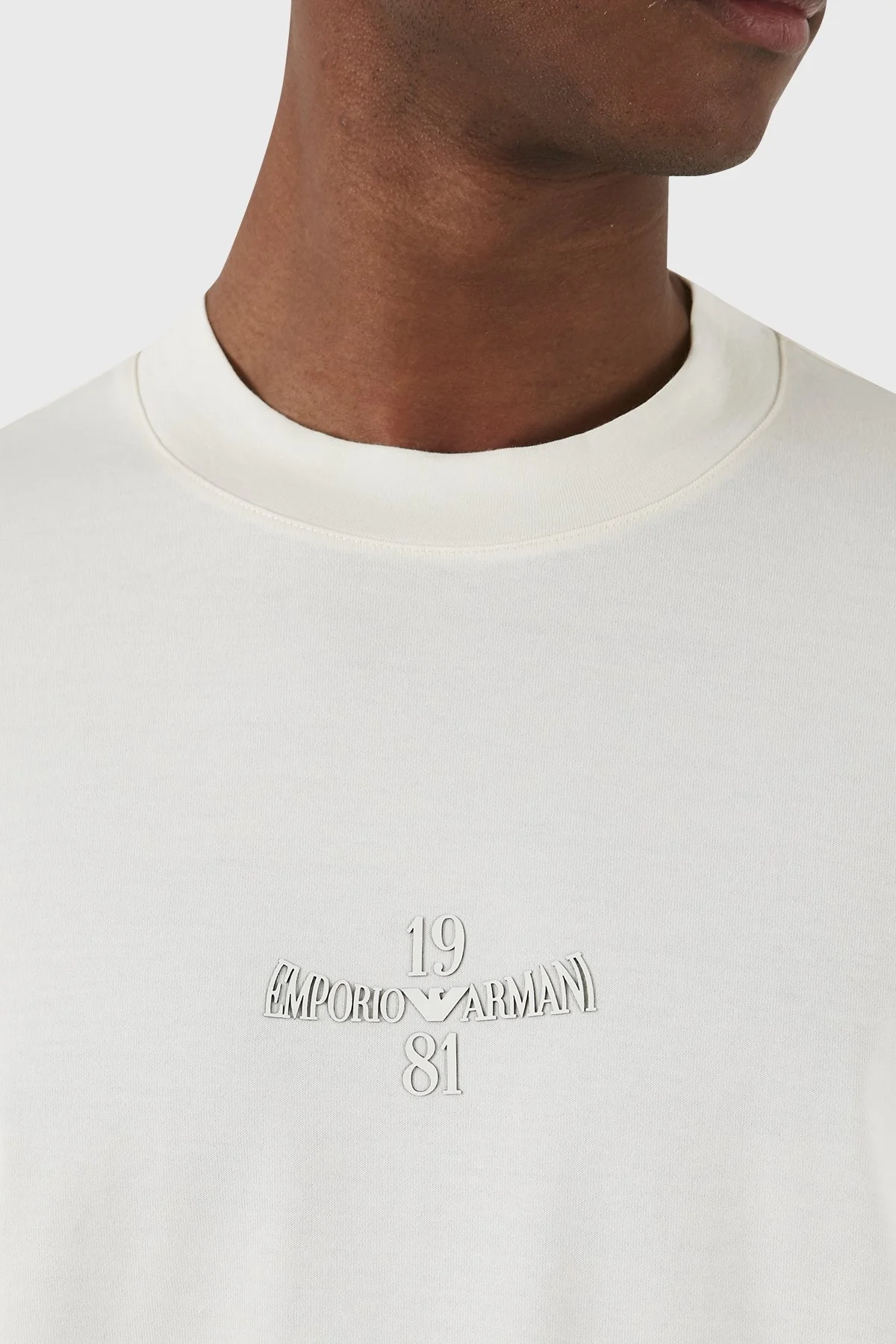 Emporio Armani Bisiklet Yaka % 100 Pamuk Regular Fit Erkek T Shirt 3D1TH3 1JOCZ 01A7 EKRU - 5