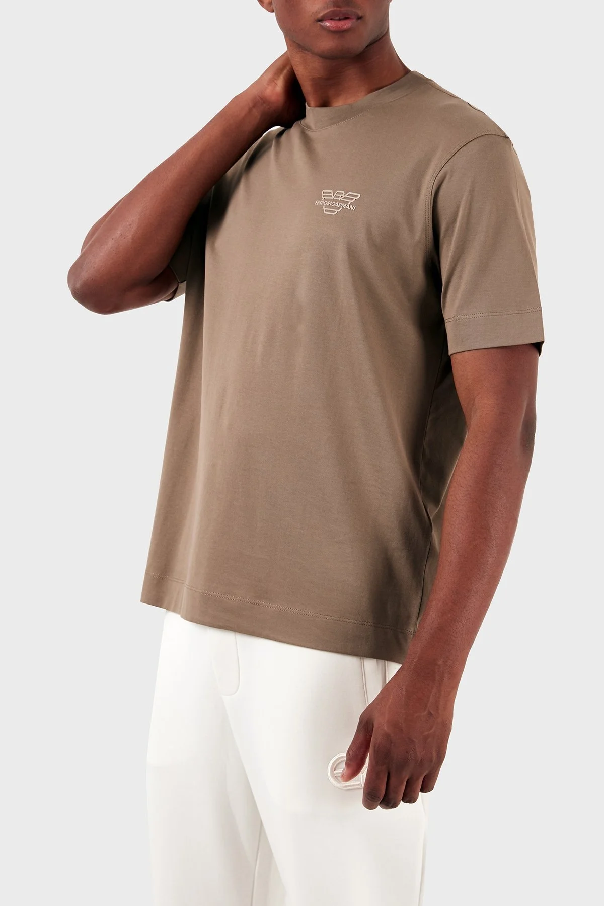 Emporio Armani Bisiklet Yaka % 100 Pamuk Regular Fit Erkek T Shirt 3D1TH3 1JOCZ 04B4 KAHVE - 5