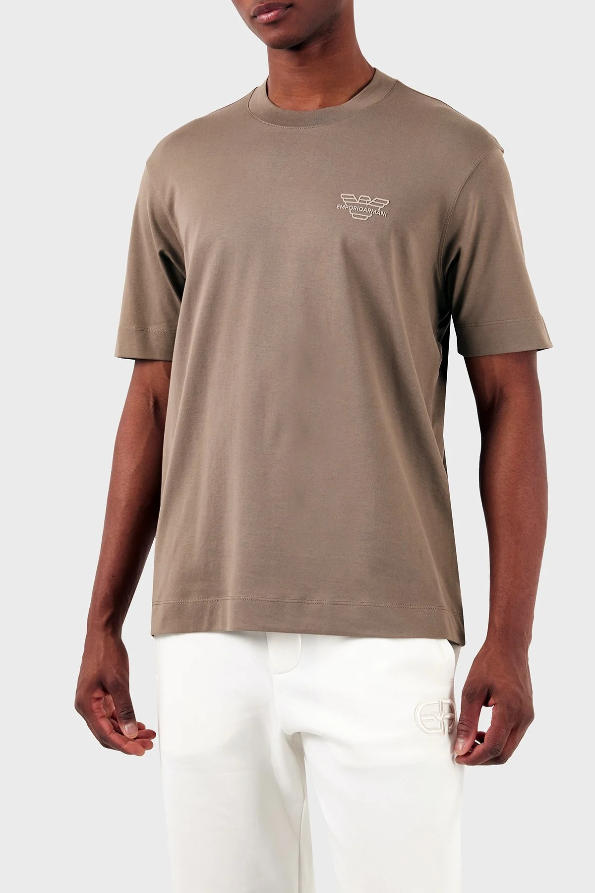 Emporio Armani Bisiklet Yaka % 100 Pamuk Regular Fit Erkek T Shirt 3D1TH3 1JOCZ 04B4 KAHVE - 6