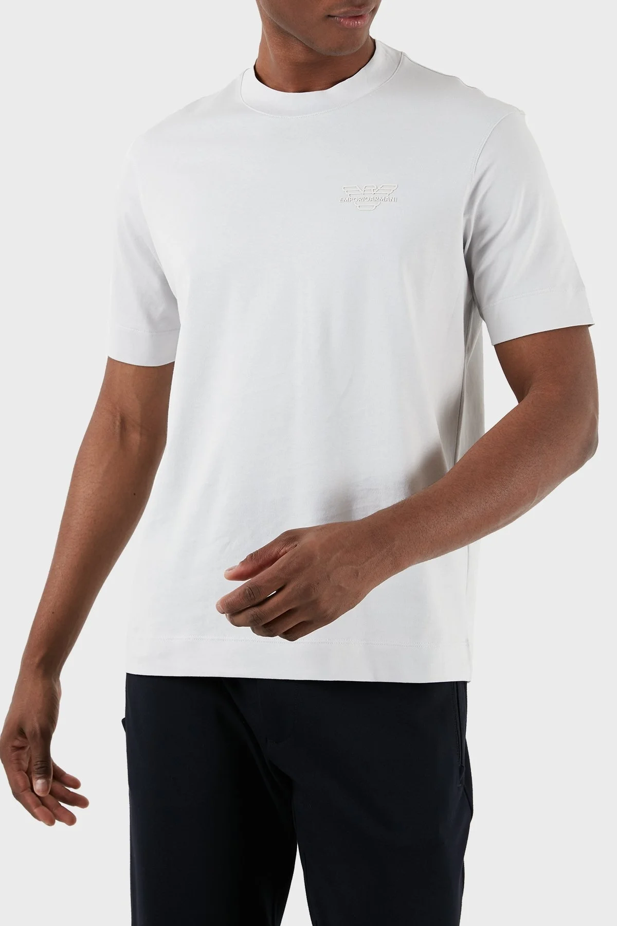 Emporio Armani Bisiklet Yaka % 100 Pamuk Regular Fit Erkek T Shirt 3D1TH3 1JOCZ 06H9 GRİ - 1