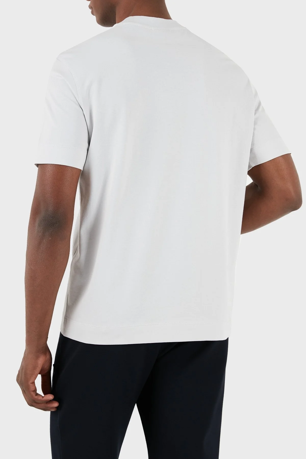 Emporio Armani Bisiklet Yaka % 100 Pamuk Regular Fit Erkek T Shirt 3D1TH3 1JOCZ 06H9 GRİ - 4