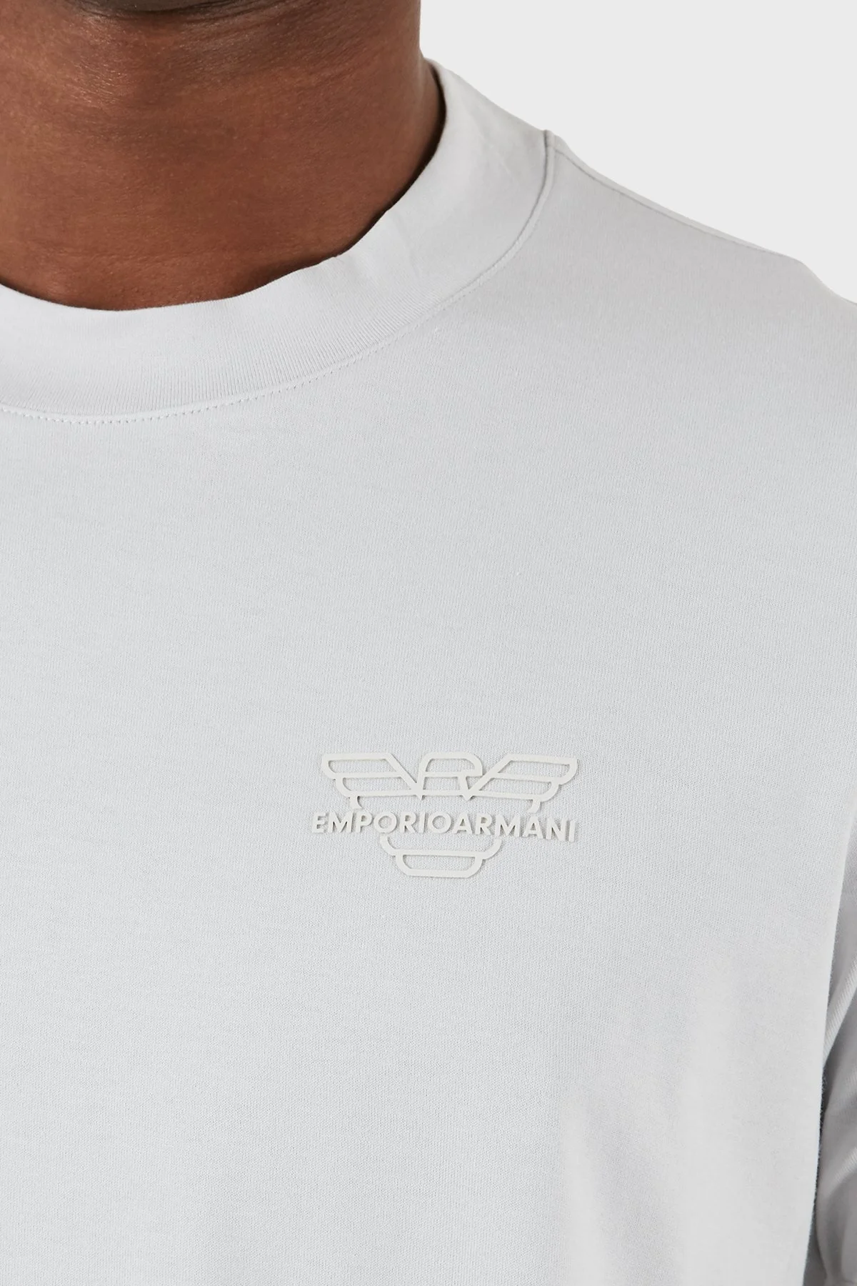 Emporio Armani Bisiklet Yaka % 100 Pamuk Regular Fit Erkek T Shirt 3D1TH3 1JOCZ 06H9 GRİ - 5