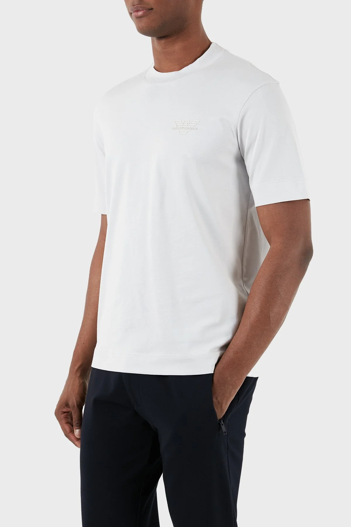 Emporio Armani Bisiklet Yaka % 100 Pamuk Regular Fit Erkek T Shirt 3D1TH3 1JOCZ 06H9 GRİ - 2