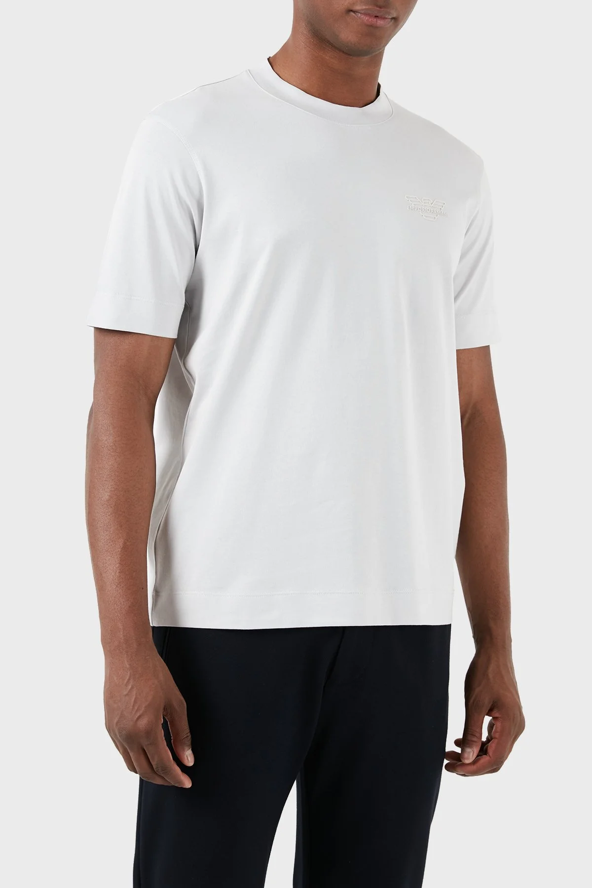 Emporio Armani Bisiklet Yaka % 100 Pamuk Regular Fit Erkek T Shirt 3D1TH3 1JOCZ 06H9 GRİ - 3