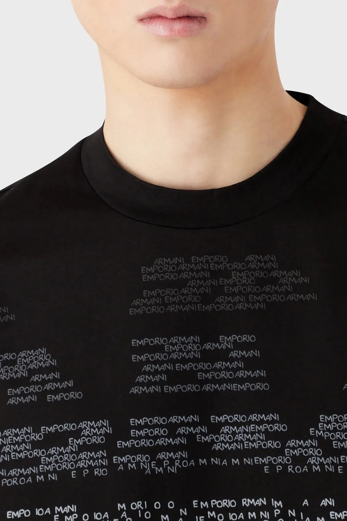 Emporio Armani Bisiklet Yaka % 100 Pamuk Regular Fit Erkek T Shirt 3R1TV0 1JSAZ 0999 SİYAH - 4