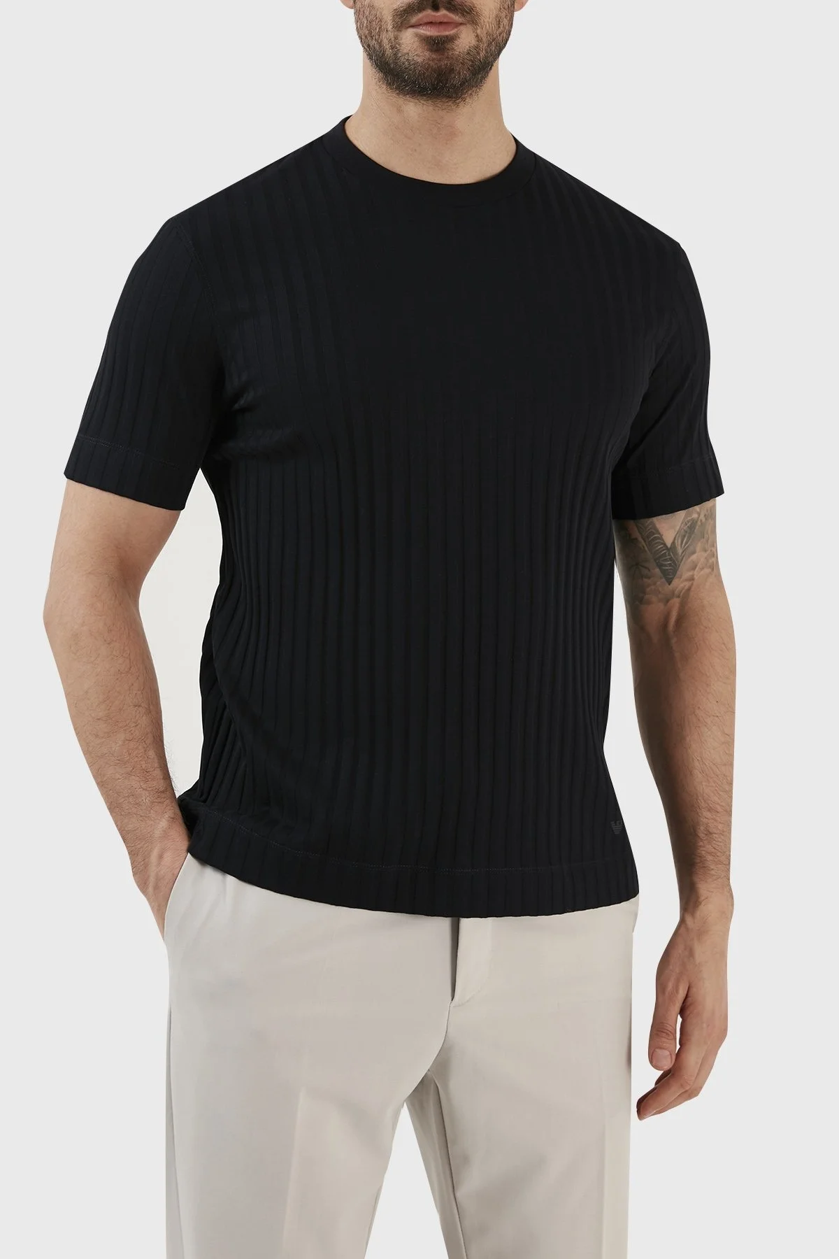 Emporio Armani Bisiklet Yaka % 100 Pamuk Regular Fit Erkek T Shirt 3R1TZ6 1JGYZ 09J2 LACİVERT - 2