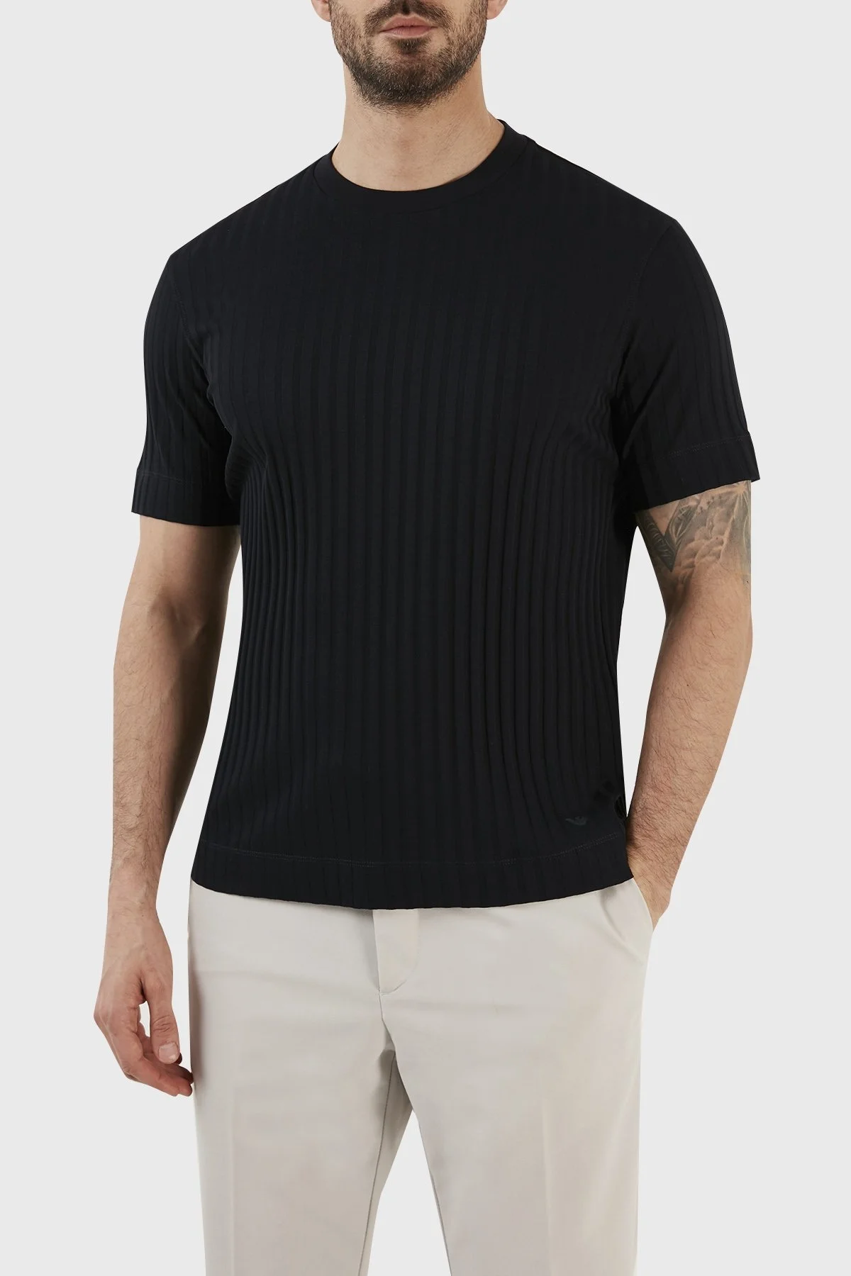 Emporio Armani Bisiklet Yaka % 100 Pamuk Regular Fit Erkek T Shirt 3R1TZ6 1JGYZ 09J2 LACİVERT - 3