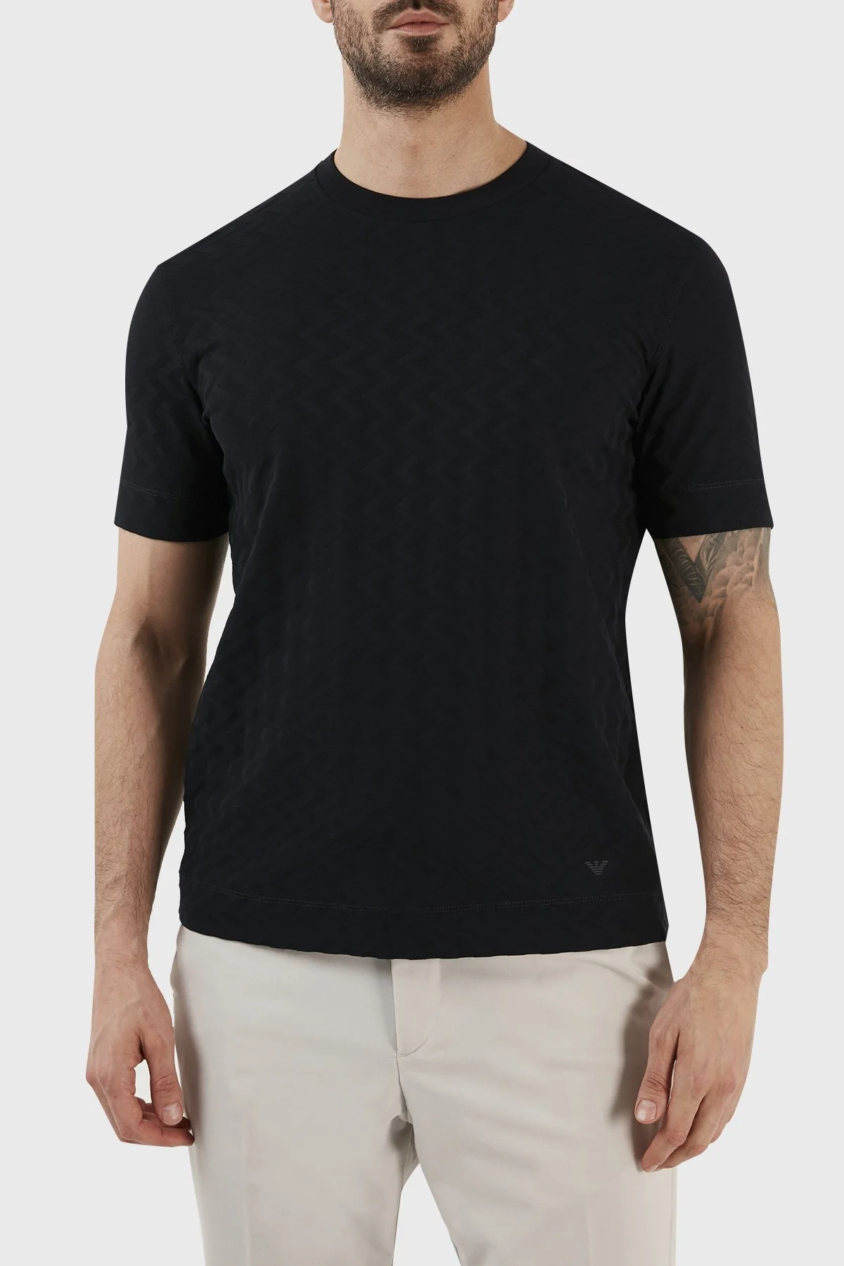 Emporio Armani Bisiklet Yaka % 100 Pamuk Regular Fit Erkek T Shirt 3R1TZ6 1JGYZ 09J3 LACİVERT - 1