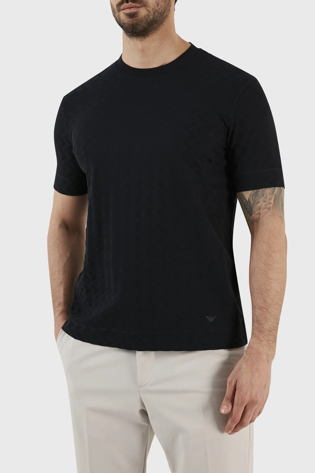 Emporio Armani Bisiklet Yaka % 100 Pamuk Regular Fit Erkek T Shirt 3R1TZ6 1JGYZ 09J3 LACİVERT - 2