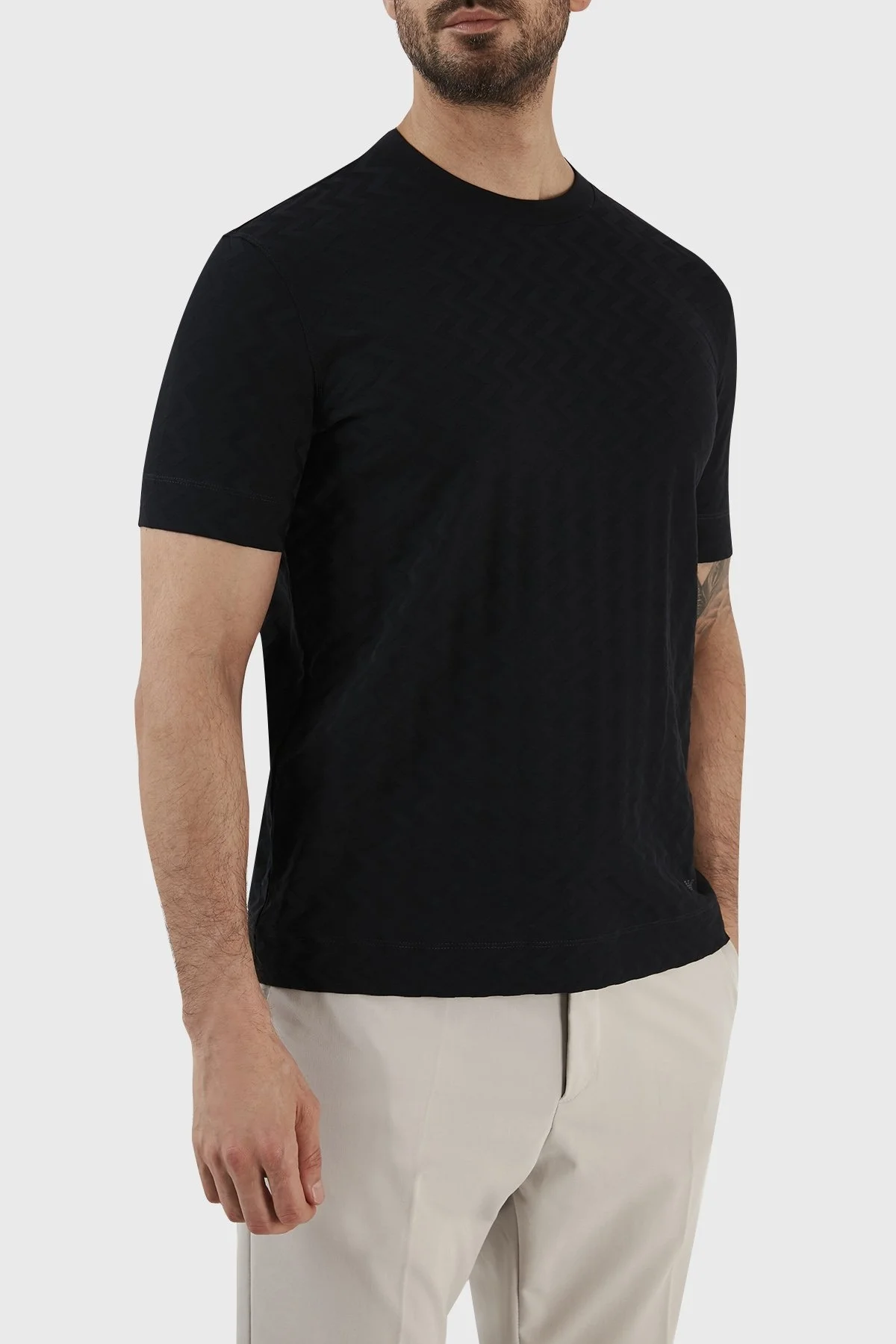 Emporio Armani Bisiklet Yaka % 100 Pamuk Regular Fit Erkek T Shirt 3R1TZ6 1JGYZ 09J3 LACİVERT - 3