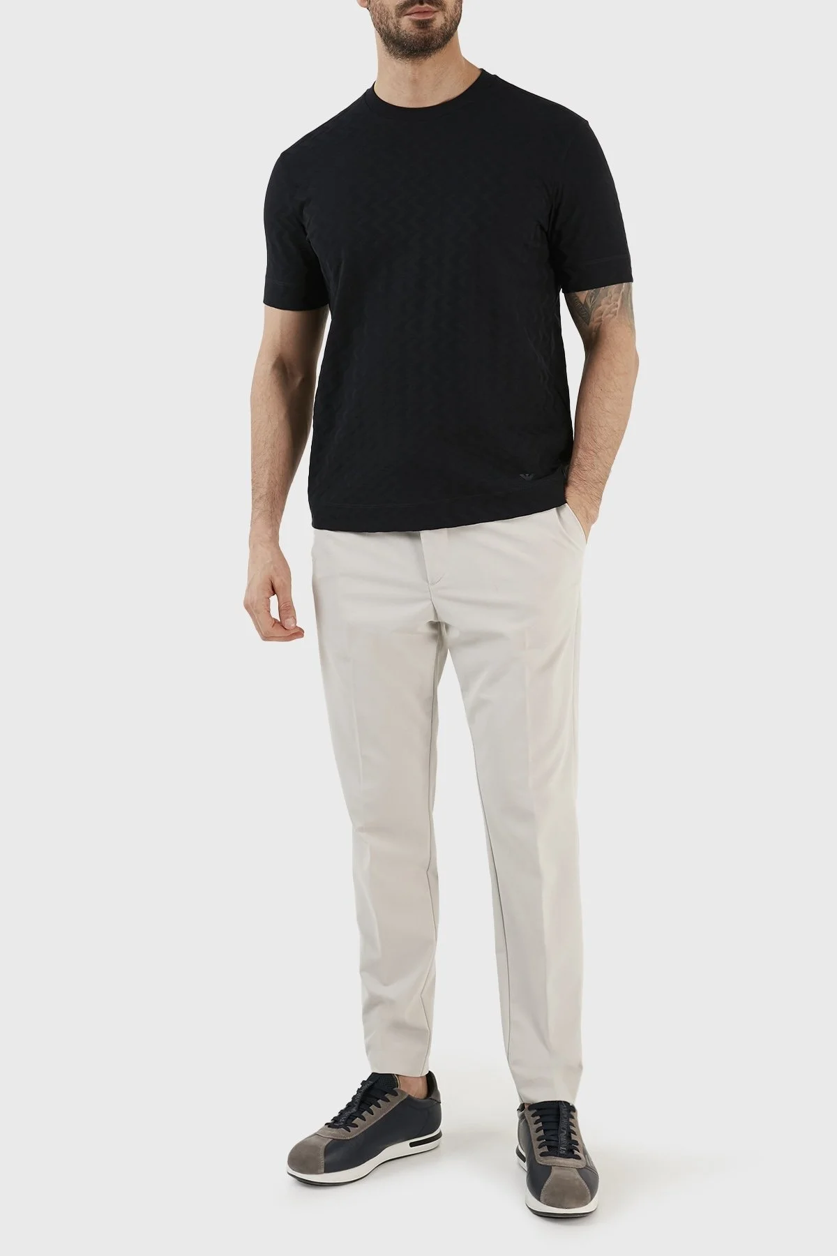 Emporio Armani Bisiklet Yaka % 100 Pamuk Regular Fit Erkek T Shirt 3R1TZ6 1JGYZ 09J3 LACİVERT - 5