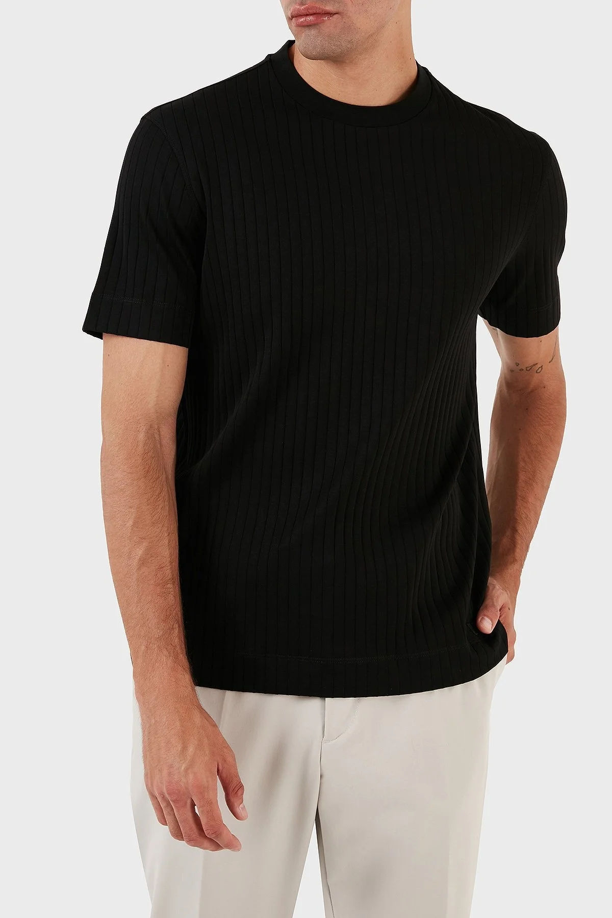 Emporio Armani Bisiklet Yaka % 100 Pamuk Regular Fit Erkek T Shirt 6R1TDN 1JGYZ 0099 SİYAH - 3