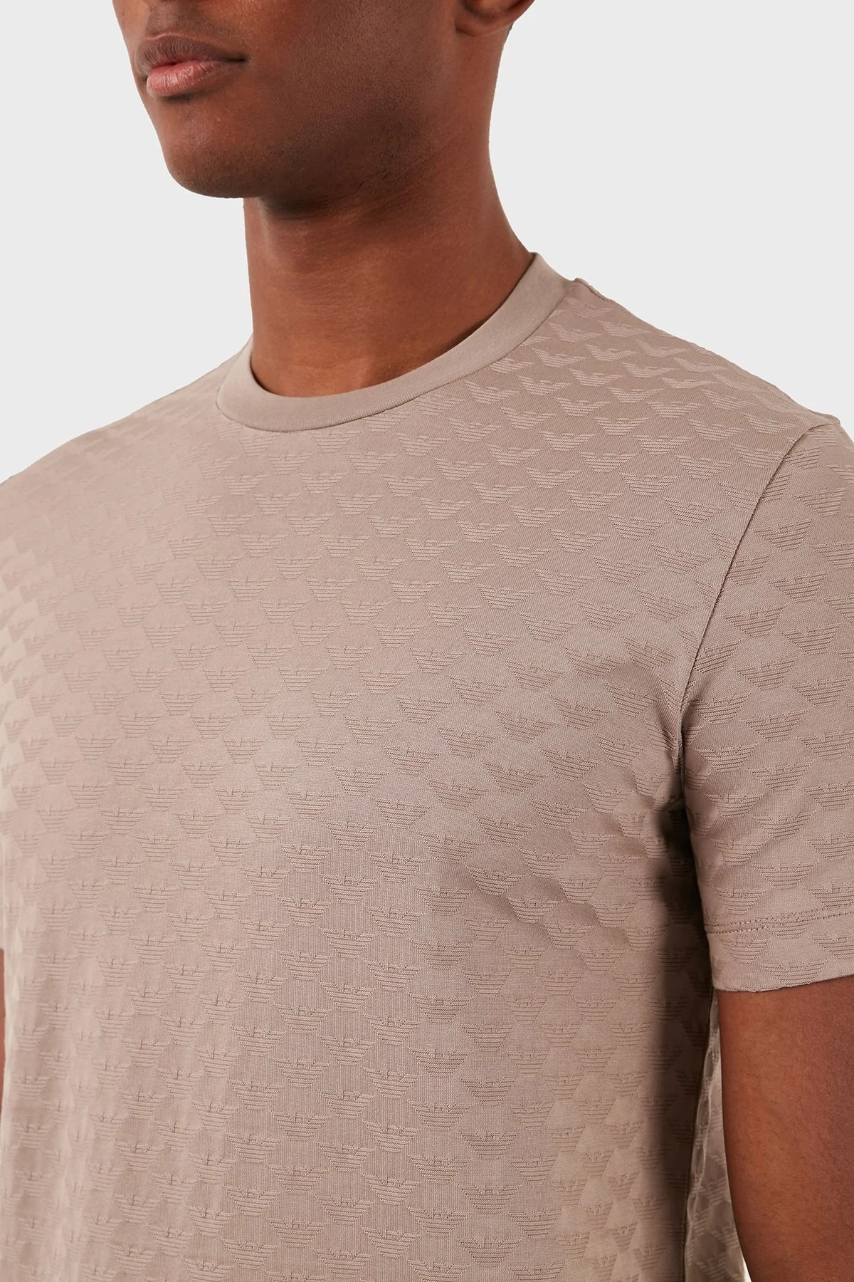 Emporio Armani Bisiklet Yaka % 100 Pamuk Slim Fit Erkek T Shirt 8N1TL7 1JHWZ 0650 SÜTLÜ KAHVE - 4