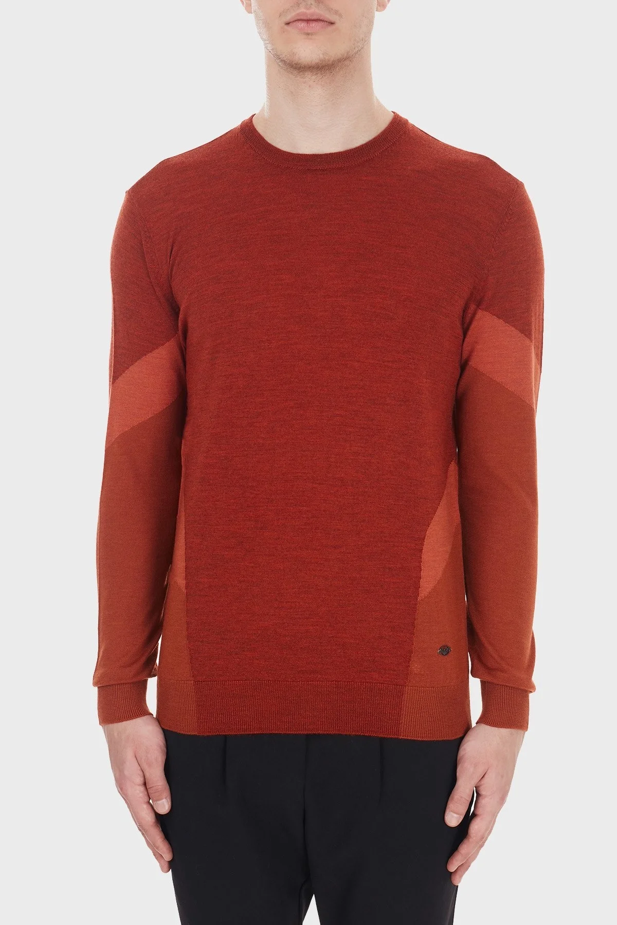 Emporio Armani Bisiklet Yaka % 100 Yün Erkek Kazak 6H1MXC 1MIWZ F401 KİREMİT - 1