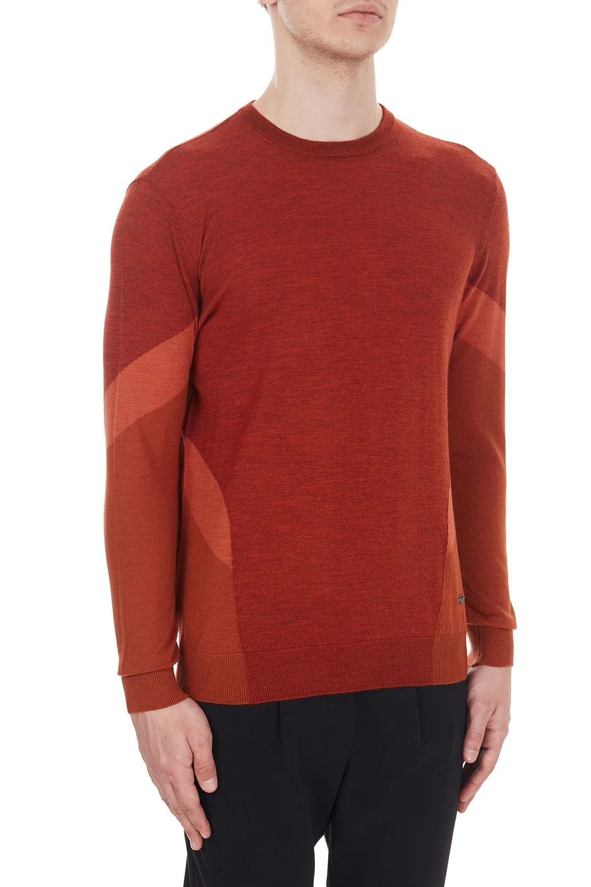 Emporio Armani Bisiklet Yaka % 100 Yün Erkek Kazak 6H1MXC 1MIWZ F401 KİREMİT - 4