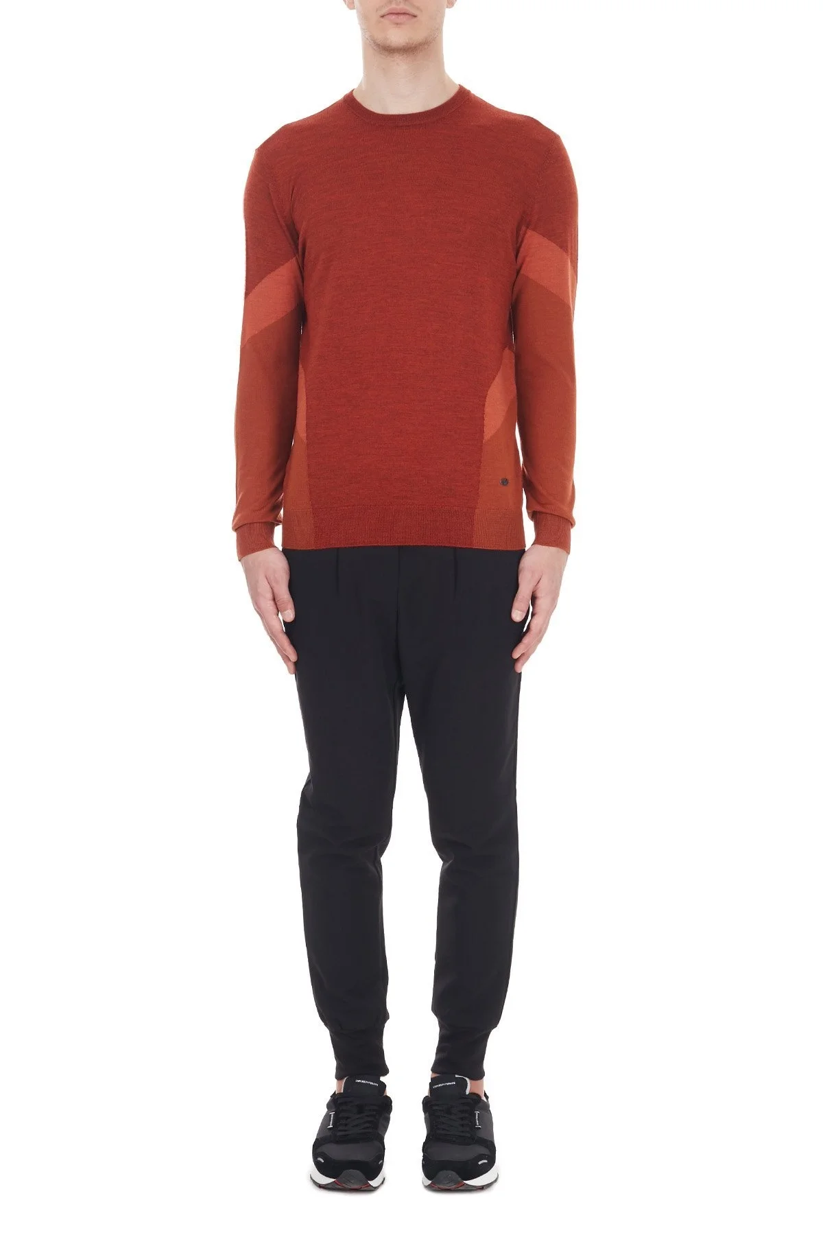 Emporio Armani Bisiklet Yaka % 100 Yün Erkek Kazak 6H1MXC 1MIWZ F401 KİREMİT - 5