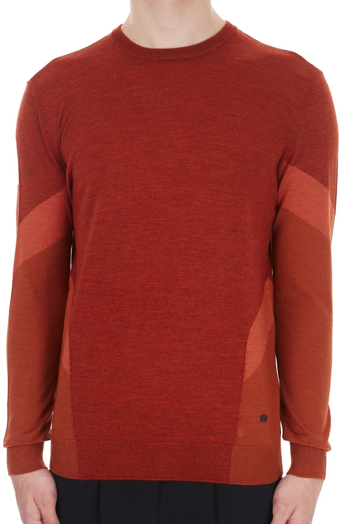 Emporio Armani Bisiklet Yaka % 100 Yün Erkek Kazak 6H1MXC 1MIWZ F401 KİREMİT - 6