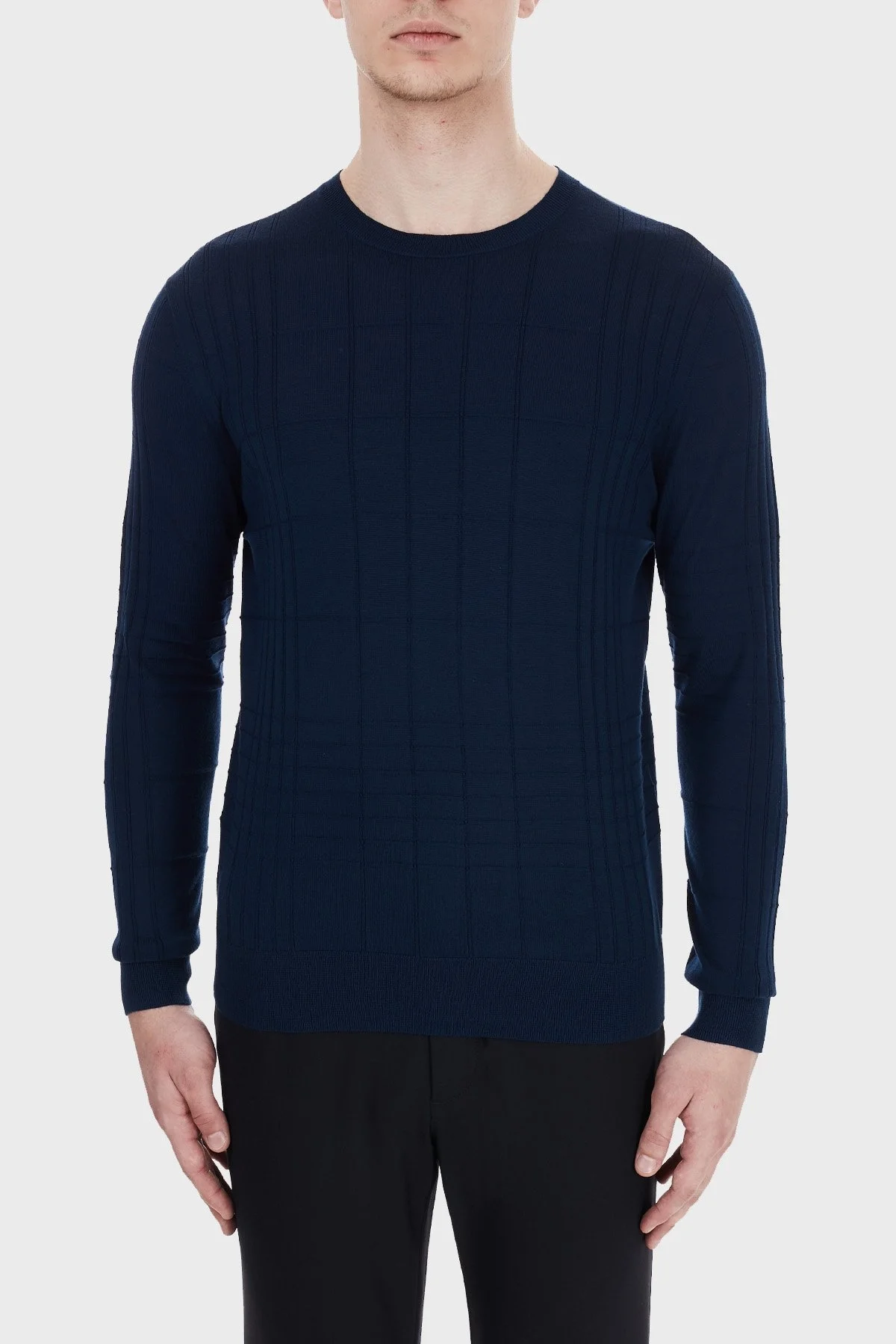 Emporio Armani Bisiklet Yaka % 100 Yün Erkek Kazak 6H1MXE 1MIYZ 0967 SİYAH - 1