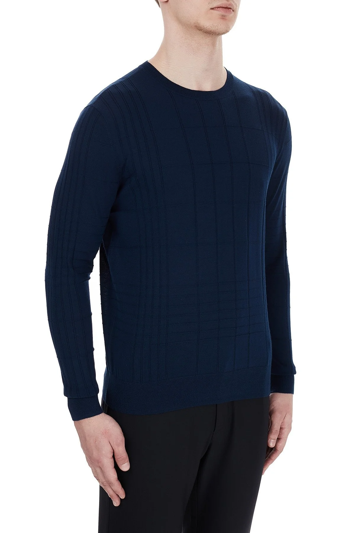 Emporio Armani Bisiklet Yaka % 100 Yün Erkek Kazak 6H1MXE 1MIYZ 0967 SİYAH - 4