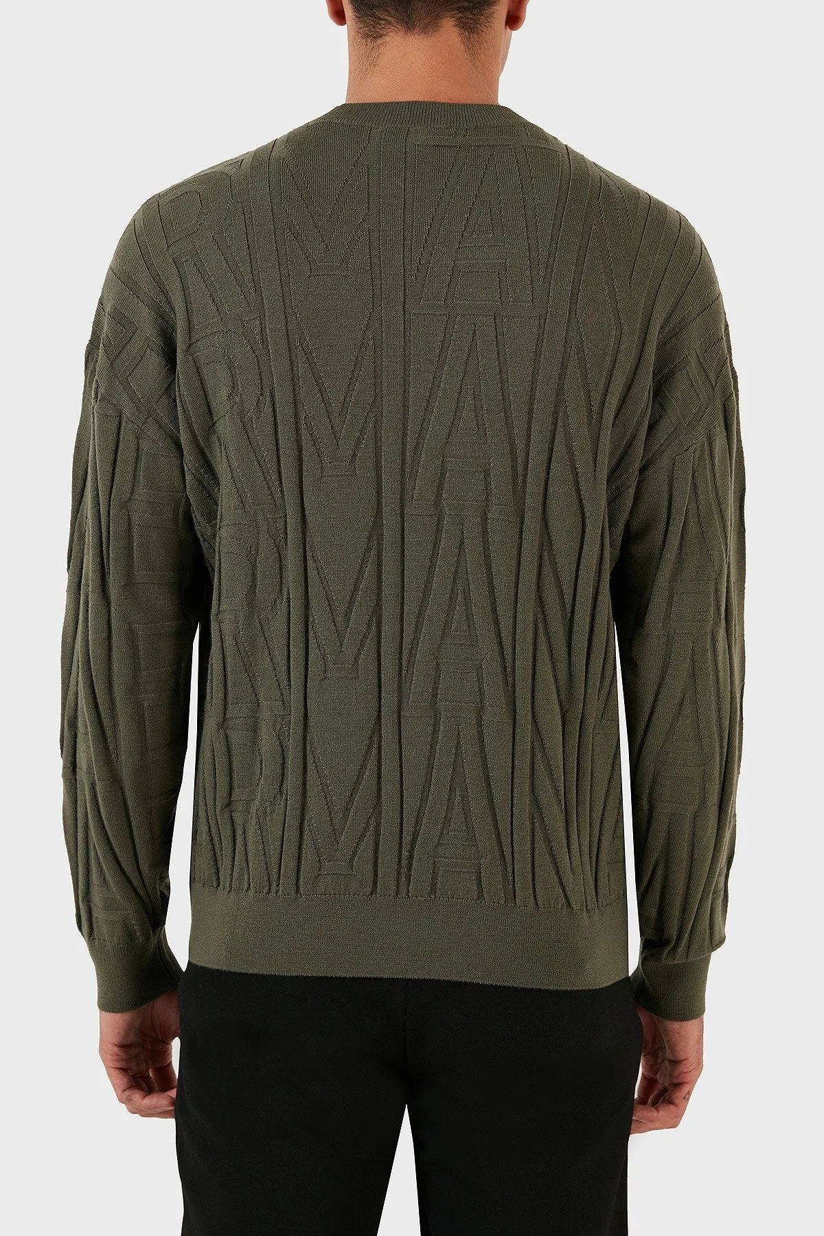 Emporio Armani Bisiklet Yaka % 100 Yün Erkek Kazak 6R1MX4 1MFVZ F623 HAKİ - 2