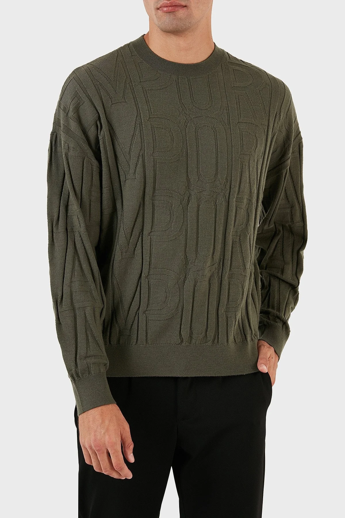 Emporio Armani Bisiklet Yaka % 100 Yün Erkek Kazak 6R1MX4 1MFVZ F623 HAKİ - 3