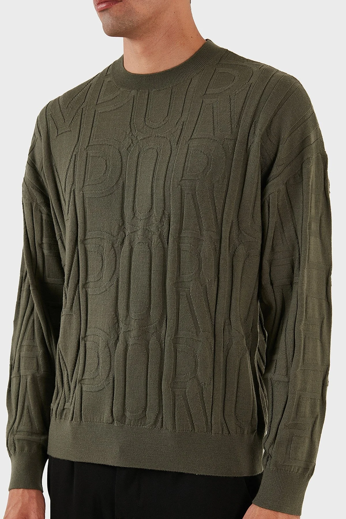 Emporio Armani Bisiklet Yaka % 100 Yün Erkek Kazak 6R1MX4 1MFVZ F623 HAKİ - 5