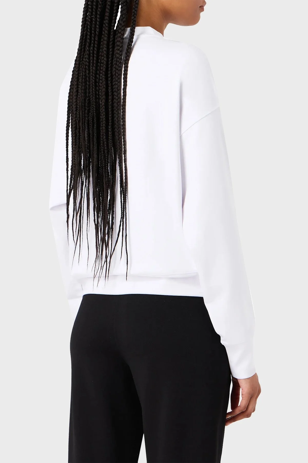 Emporio Armani Bisiklet Yaka Logolu Relaxed Fit Bayan Sweat 6R2M8R 2JIEZ 0100 BEYAZ - 2