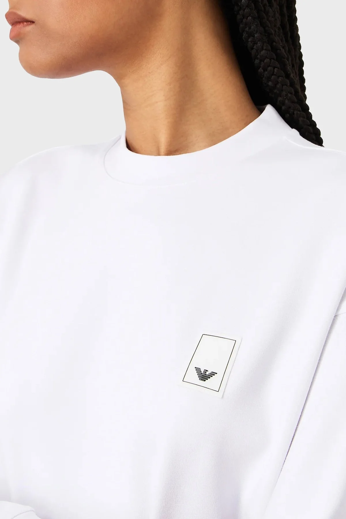 Emporio Armani Bisiklet Yaka Logolu Relaxed Fit Bayan Sweat 6R2M8R 2JIEZ 0100 BEYAZ - 3