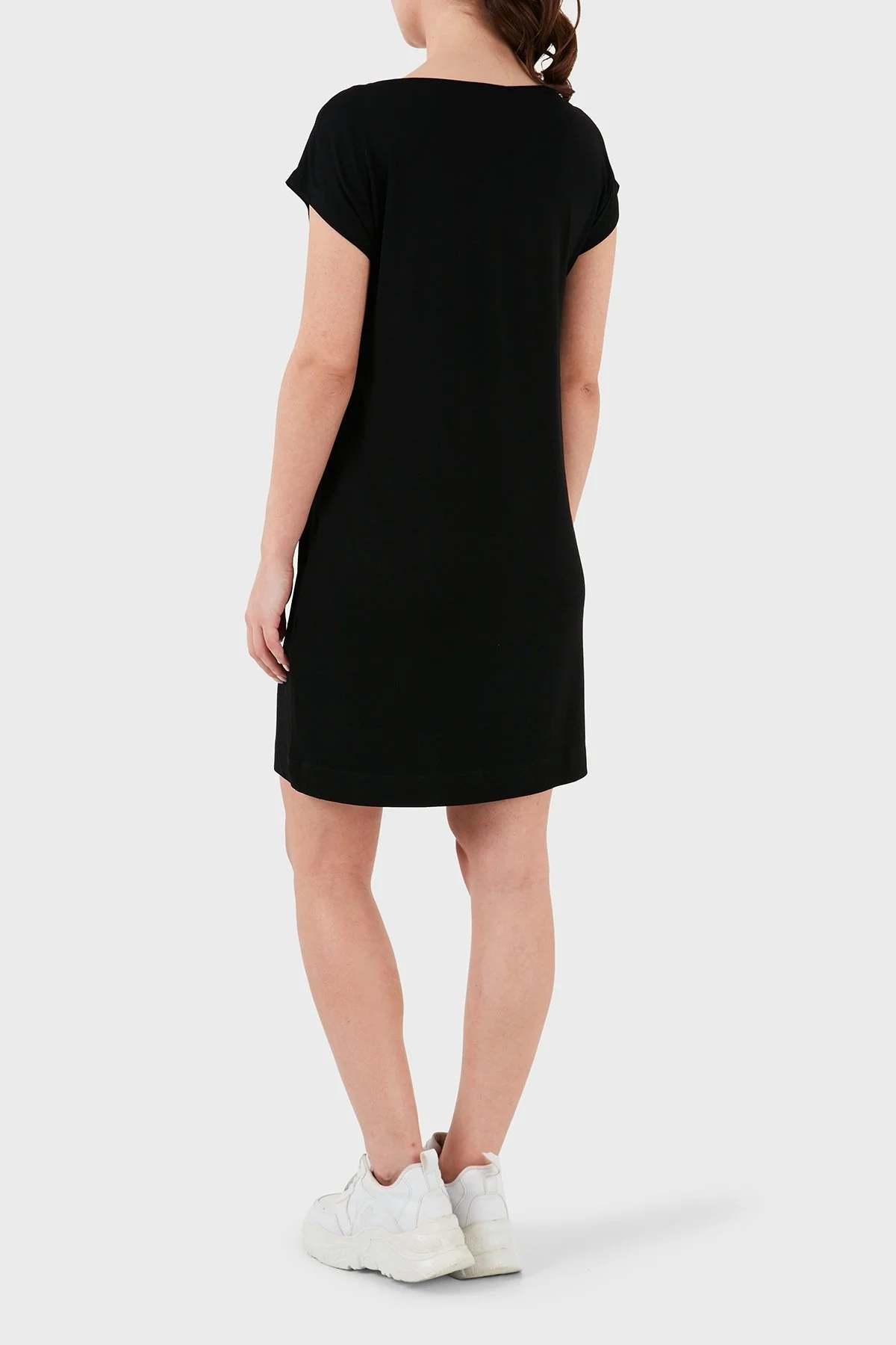 Emporio Armani Bisiklet Yaka Mini Bayan Elbise 164681 4R224 00020 SİYAH - 3