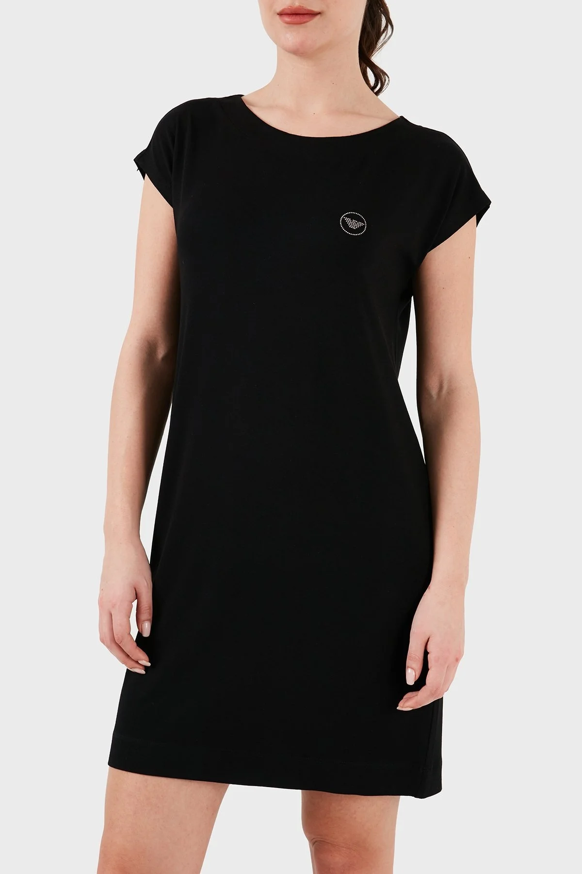 Emporio Armani Bisiklet Yaka Mini Bayan Elbise 164681 4R224 00020 SİYAH - 4