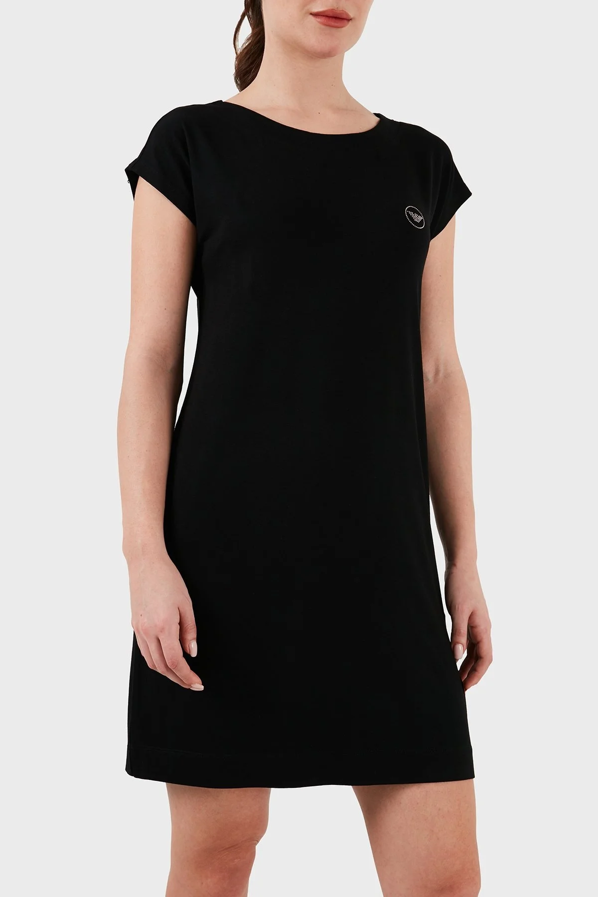 Emporio Armani Bisiklet Yaka Mini Bayan Elbise 164681 4R224 00020 SİYAH - 5