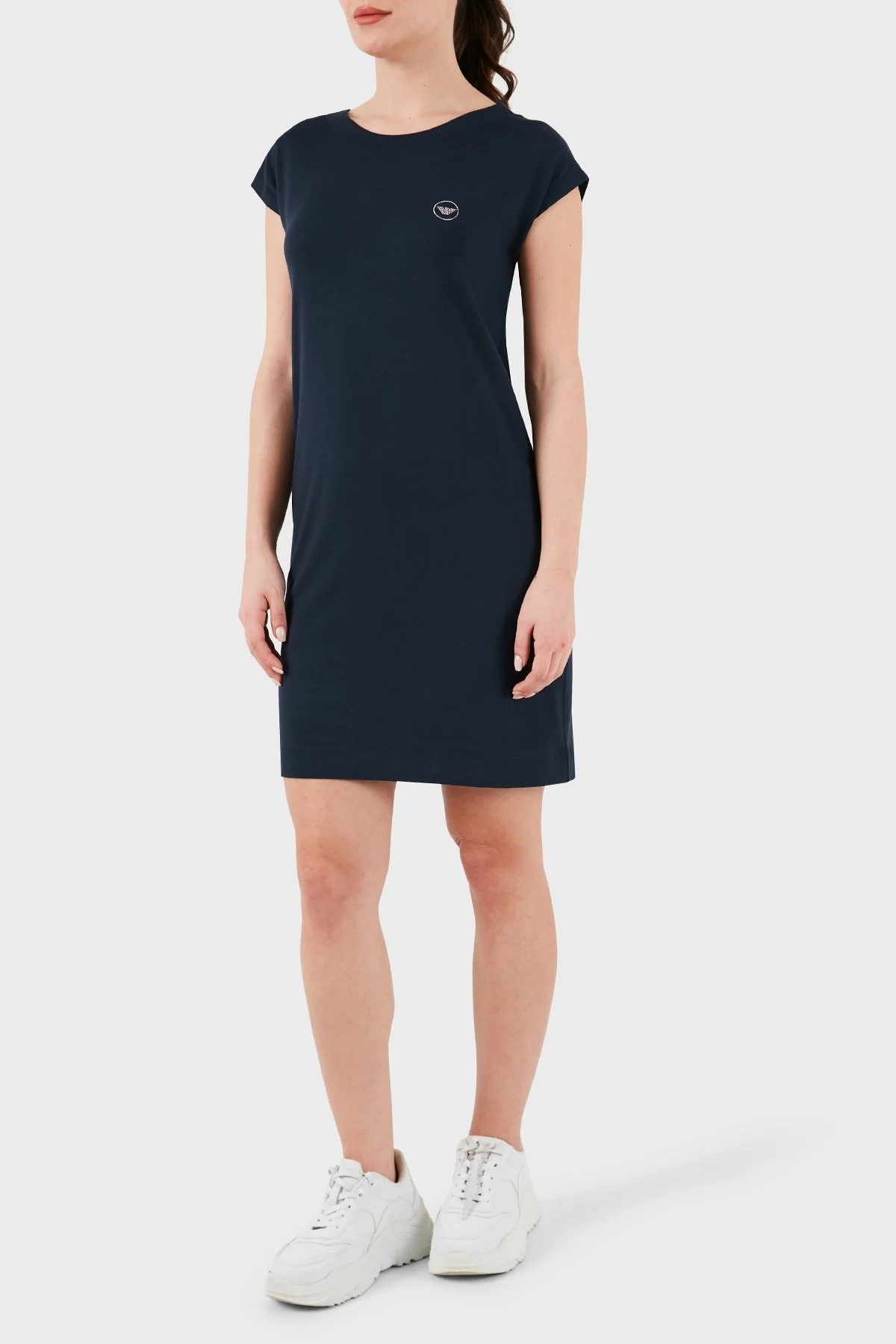 Emporio Armani Bisiklet Yaka Mini Bayan Elbise 164681 4R224 00135 LACİVERT - 8