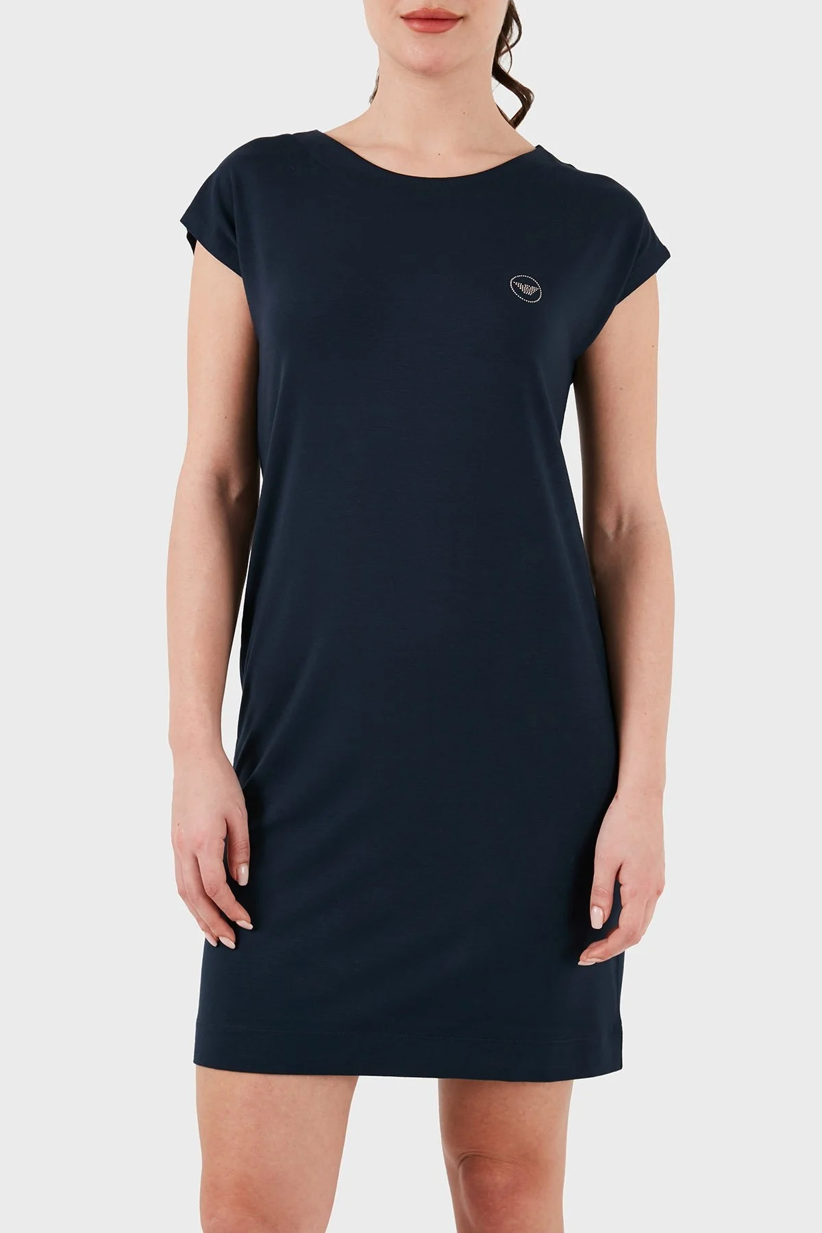 Emporio Armani Bisiklet Yaka Mini Bayan Elbise 164681 4R224 00135 LACİVERT - 10