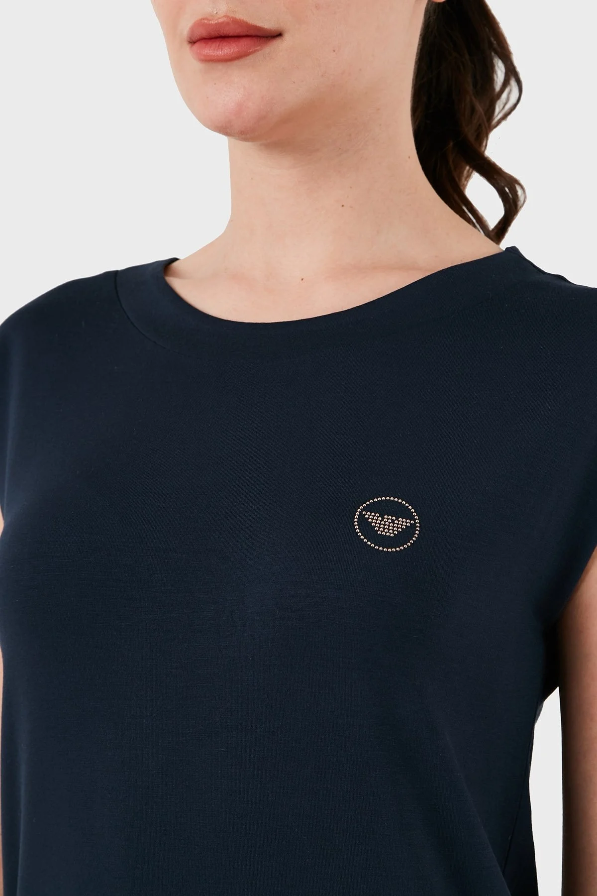 Emporio Armani Bisiklet Yaka Mini Bayan Elbise 164681 4R224 00135 LACİVERT - 12