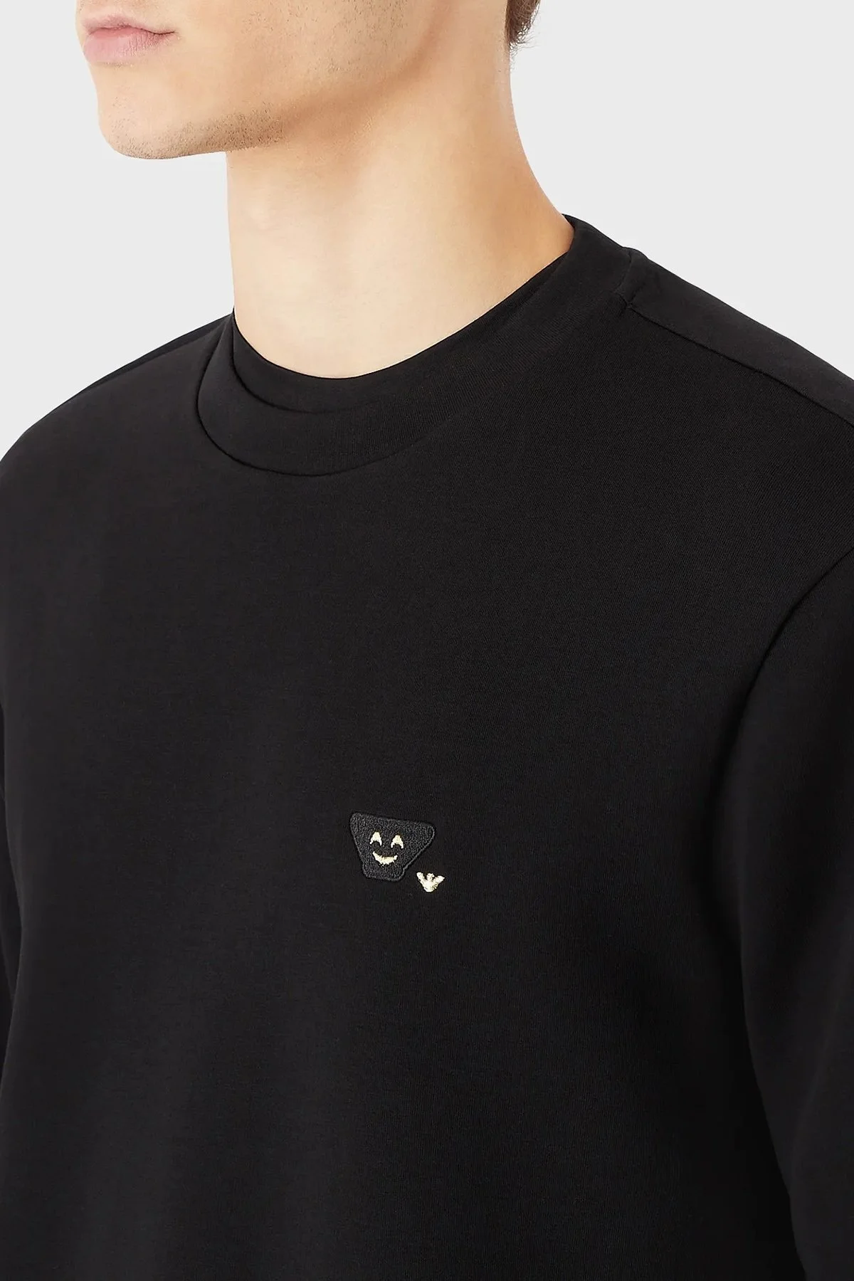 Emporio Armani Bisiklet Yaka Pamuklu Regular Fit Erkek Sweat 8N1MFC 1JHSZ 0999 SİYAH - 2