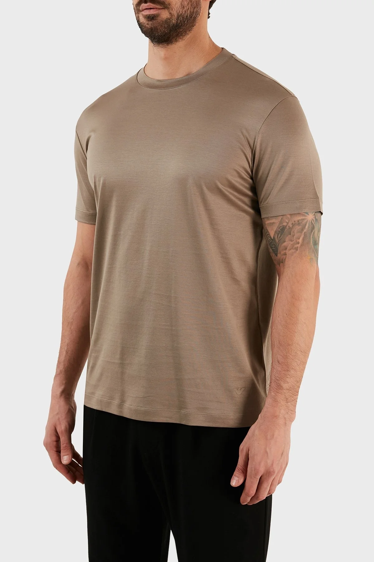 Emporio Armani Bisiklet Yaka Pamuklu Regular Fit Erkek T Shirt 8N1TE8 1JUVZ 0137 BEJ - 2