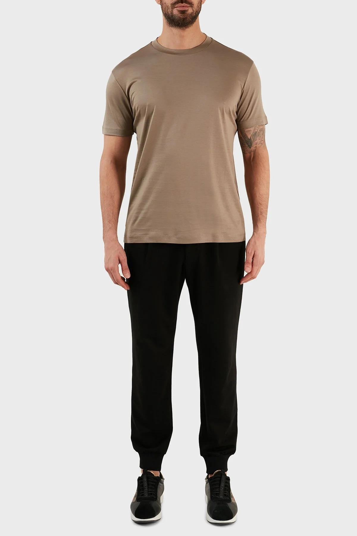 Emporio Armani Bisiklet Yaka Pamuklu Regular Fit Erkek T Shirt 8N1TE8 1JUVZ 0137 BEJ - 3