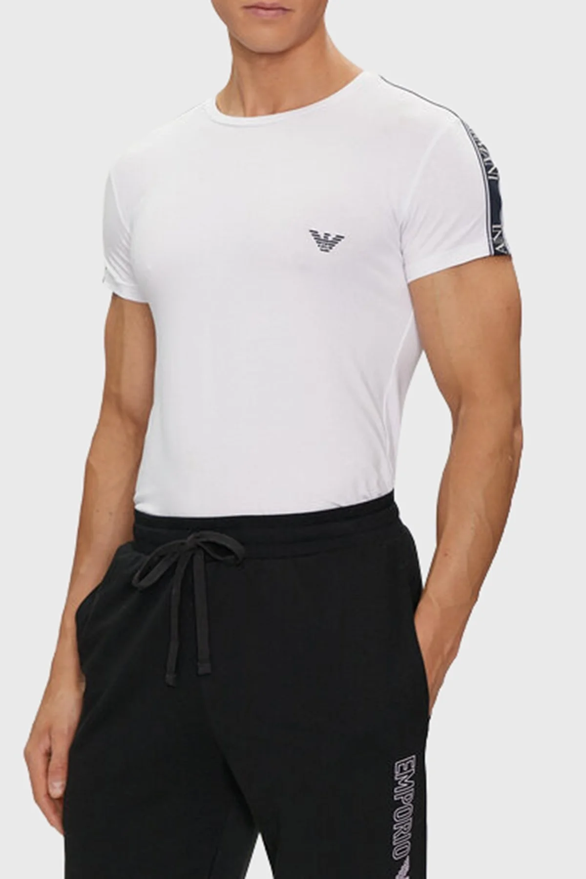 Emporio Armani Bisiklet Yaka Pamuklu Slim Fit Erkek T Shirt 111035 4R523 00010 BEYAZ - 1