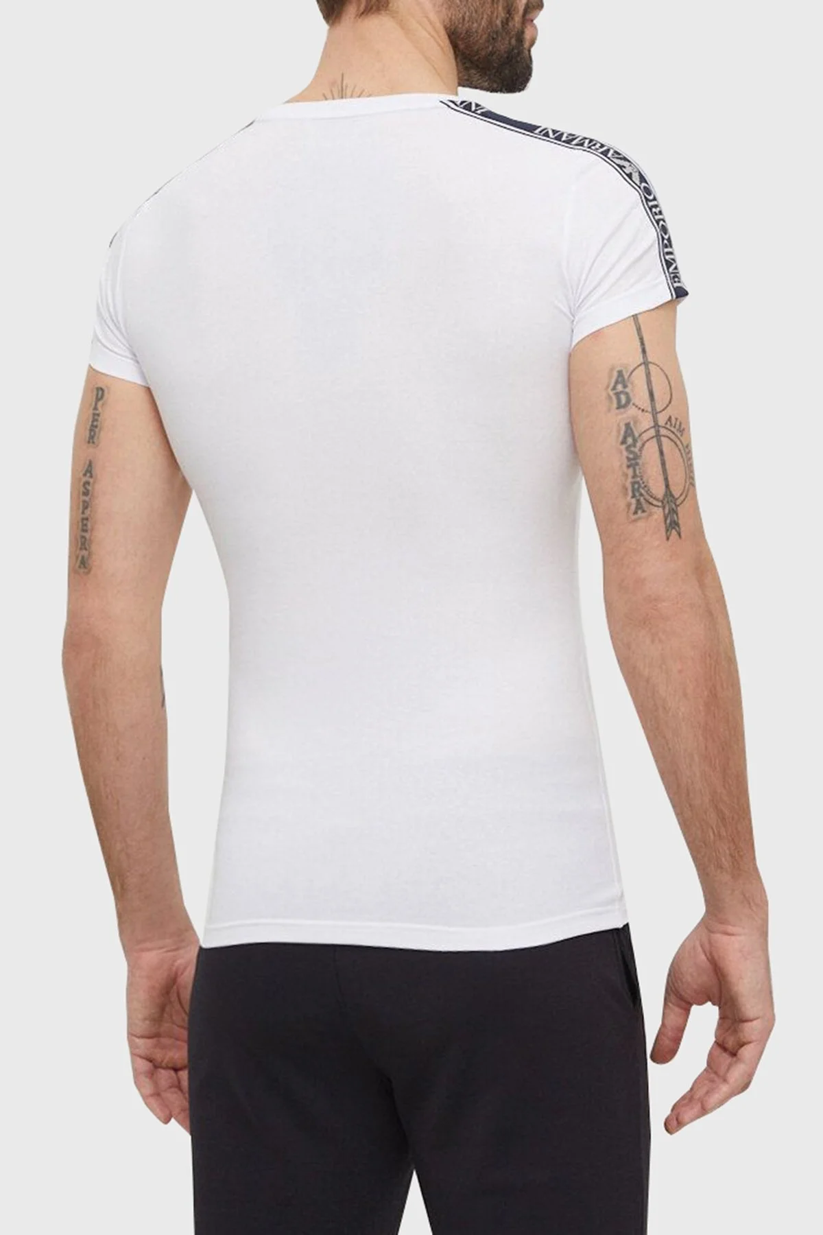 Emporio Armani Bisiklet Yaka Pamuklu Slim Fit Erkek T Shirt 111035 4R523 00010 BEYAZ - 5