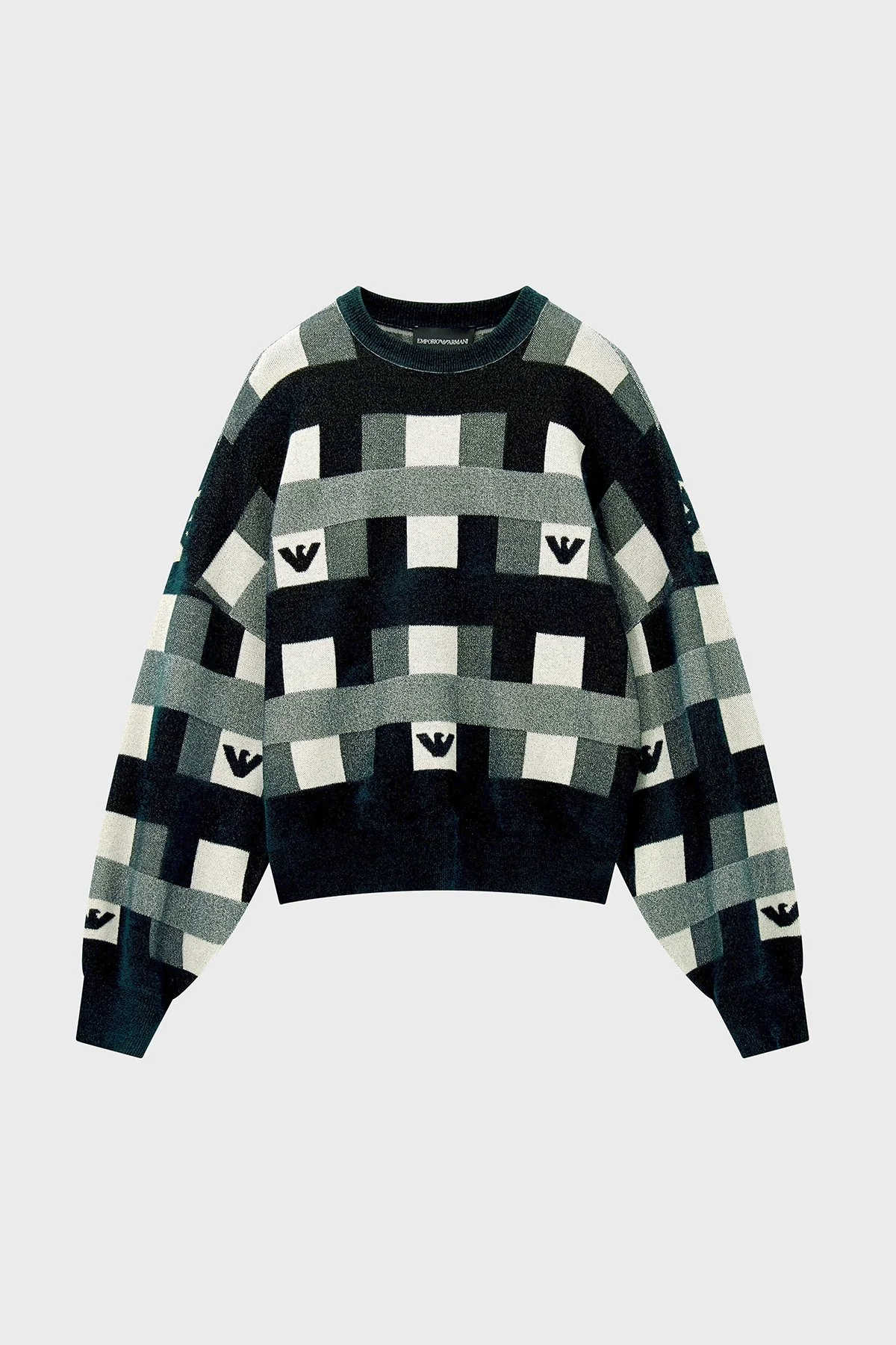 Emporio Armani Bisiklet Yaka Regular Fit Kadın Kazak EW004692 AF29550 F8045 Koyu gri - 1
