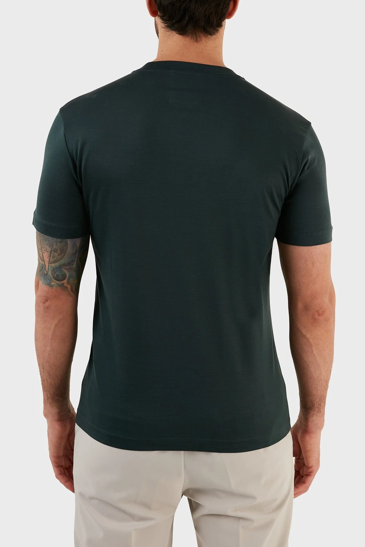 Emporio Armani Pamuklu Regular Fit Bisiklet Yaka Erkek T Shirt 8N1TE8 1JUVZ 0586 HAKİ - 5