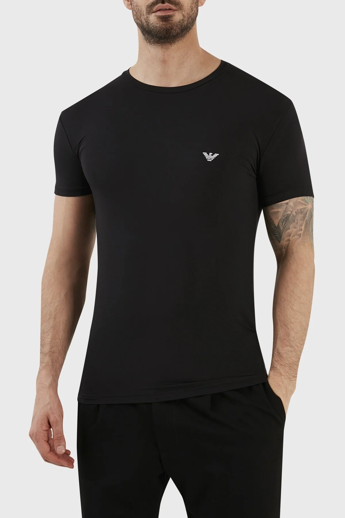Emporio Armani Bisiklet Yaka Slim Fit Erkek T Shirt 111035 3R511 00020 SİYAH - 2