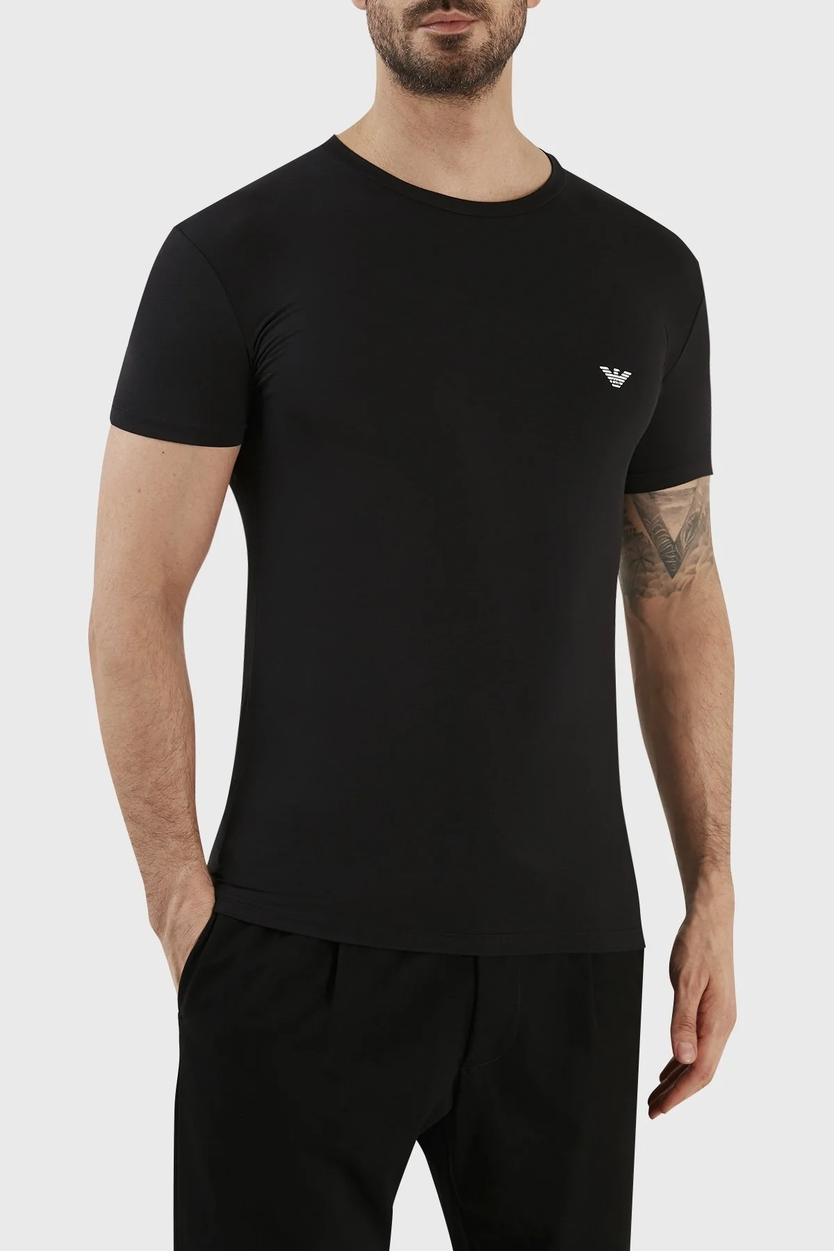 Emporio Armani Bisiklet Yaka Slim Fit Erkek T Shirt 111035 3R511 00020 SİYAH - 3