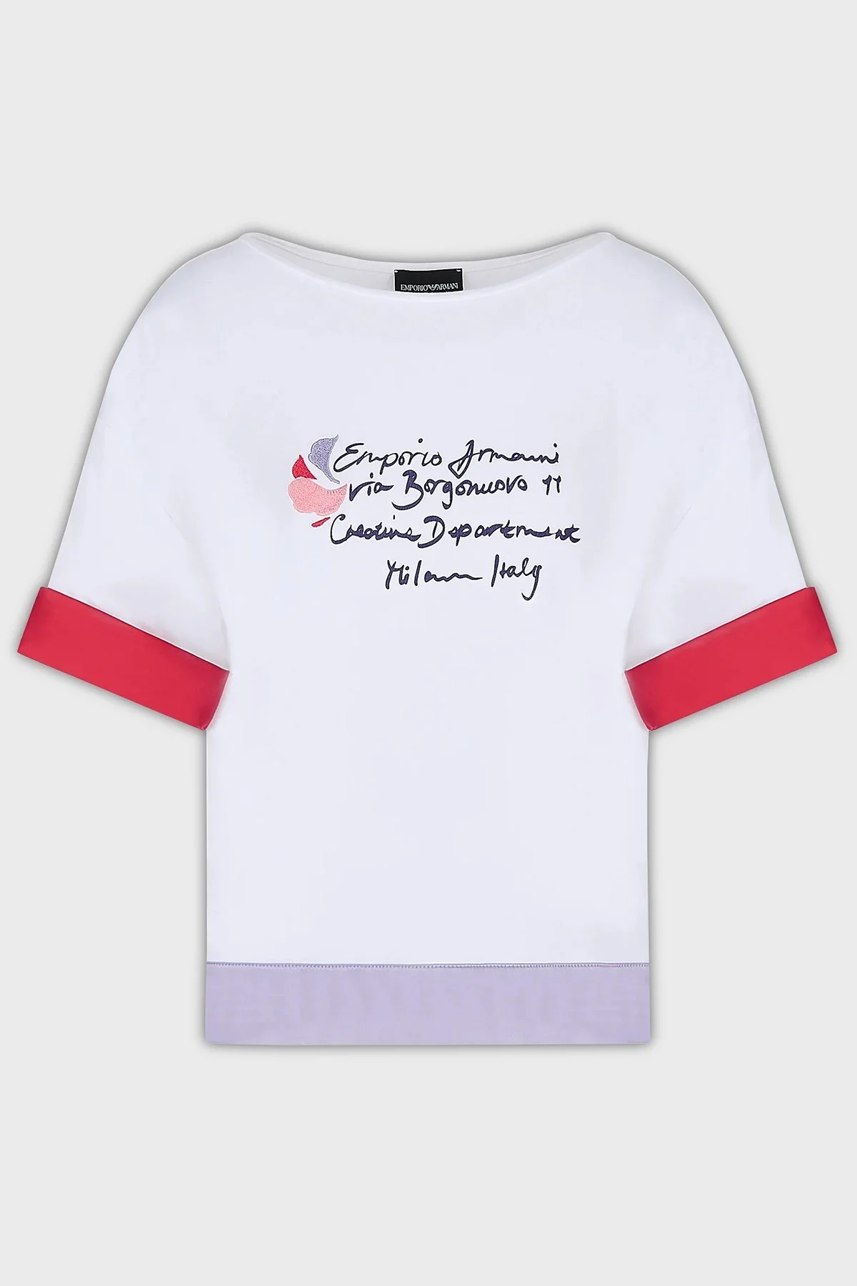 Emporio Armani Bisiklet Yaka Streç Jarse Bayan T Shirt 6R2T8B 2JFJZ 0100 BEYAZ - 5