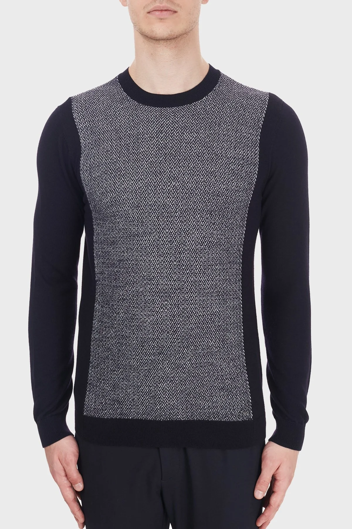 Emporio Armani Bisiklet Yaka Yünlü Erkek Kazak 6H1MXN 1MHTZ F940 LACİVERT - 1