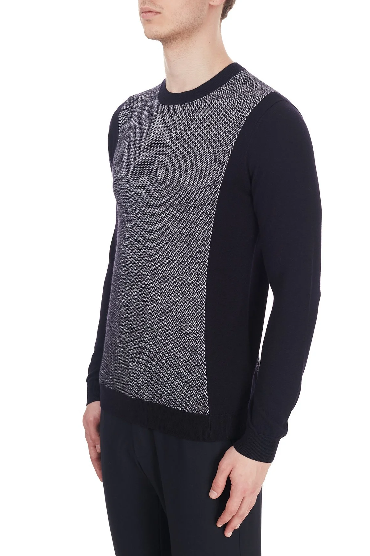 Emporio Armani Bisiklet Yaka Yünlü Erkek Kazak 6H1MXN 1MHTZ F940 LACİVERT - 3