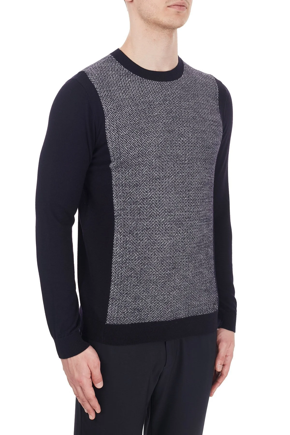 Emporio Armani Bisiklet Yaka Yünlü Erkek Kazak 6H1MXN 1MHTZ F940 LACİVERT - 4