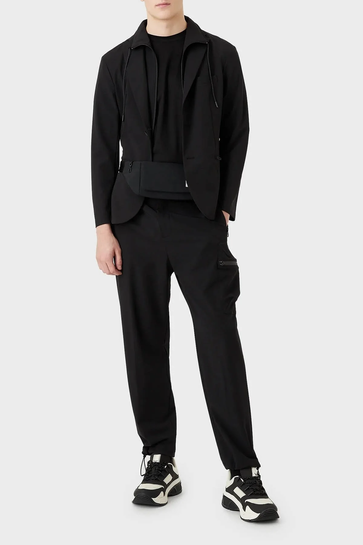 Emporio Armani Büzülebilir Paça Normal Bel Relaxed Fit Erkek Pantolon 3R1PG8 1NNIZ 0999 SİYAH - 1